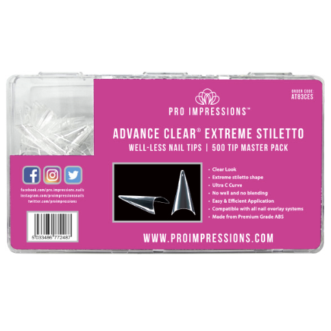 Pro Impressions Advance Clear Extreme Stiletto tips*Discontinued*
