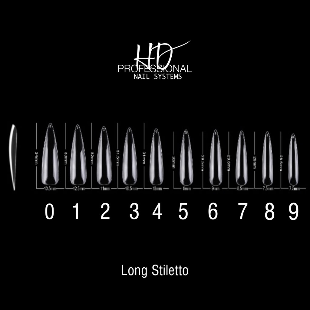 HD Full Cover Soft Gel Nail Tips - Long Stiletto