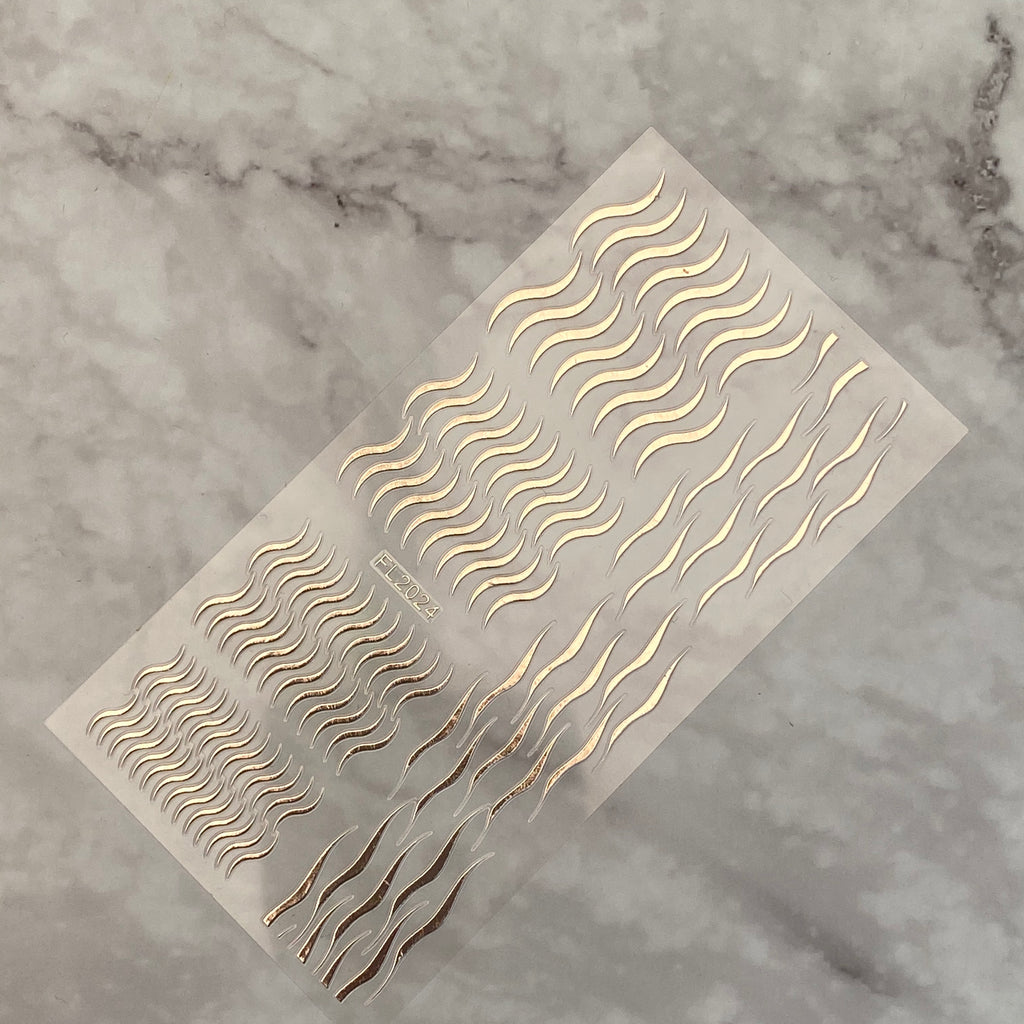 Rose Gold Stickers - Short Waves