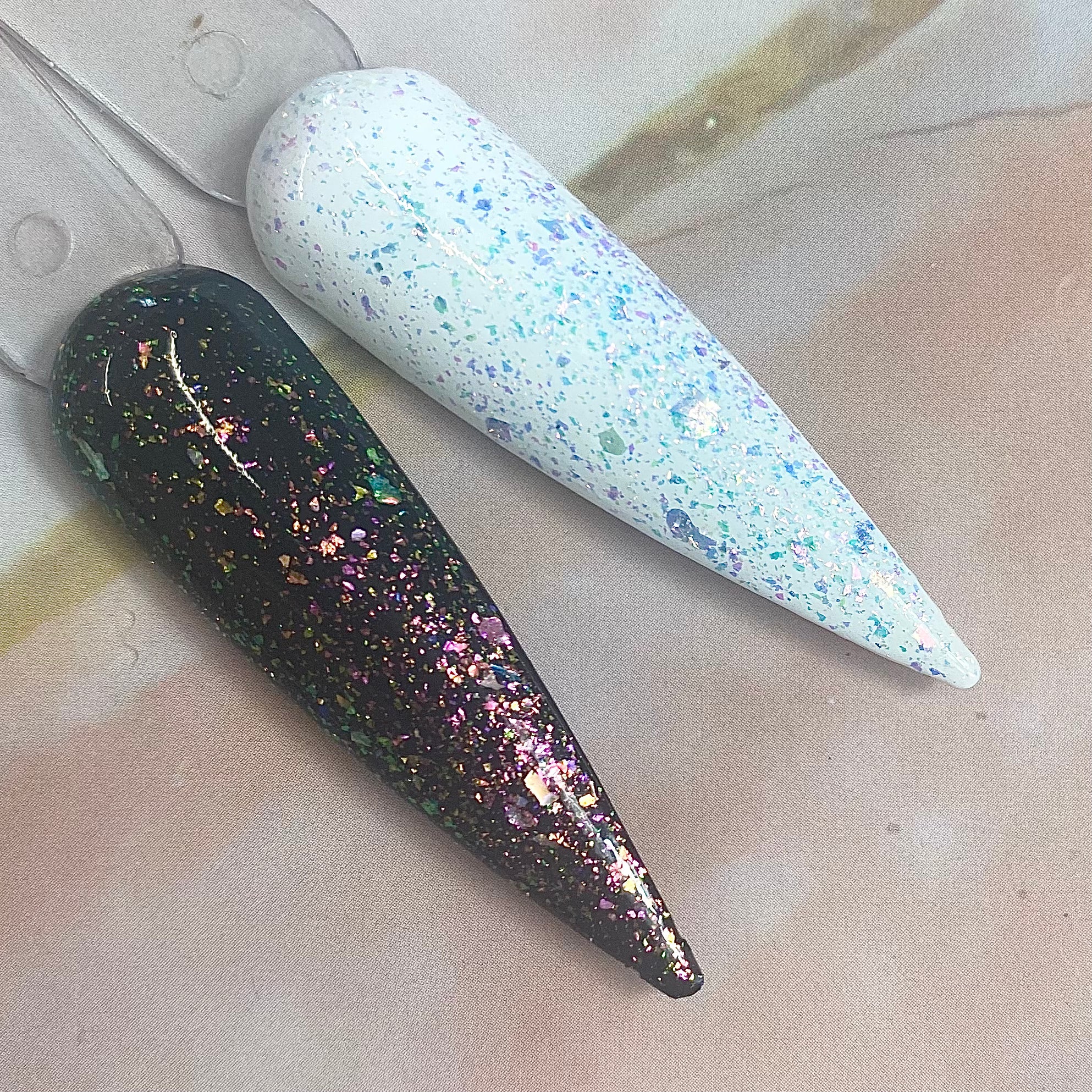 Shine It ! HEMA FREE - No Wipe Candy Flake Top Coat - Sky Blue