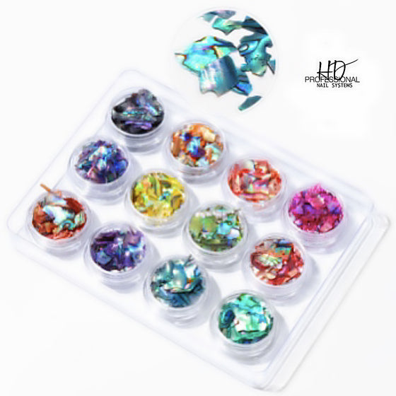 12pc Mermaid shell nail art