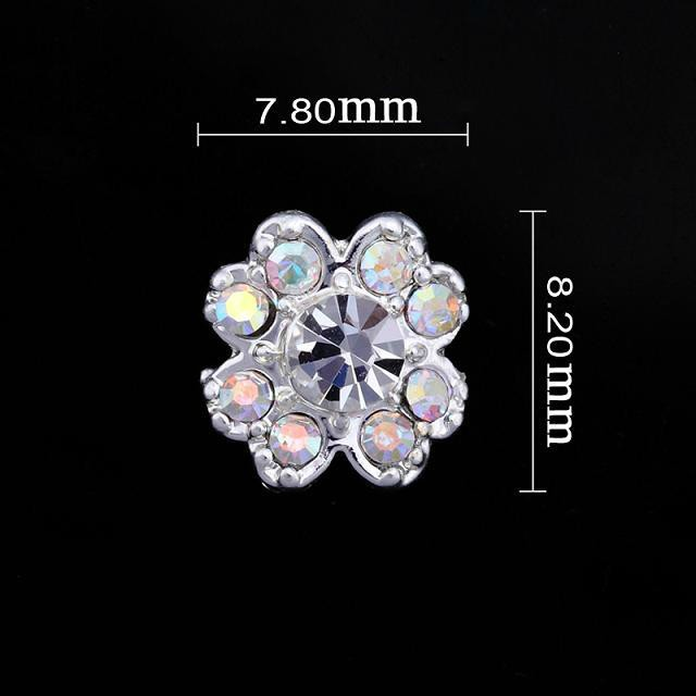 Small Iridescent Flower Nail Jewellery