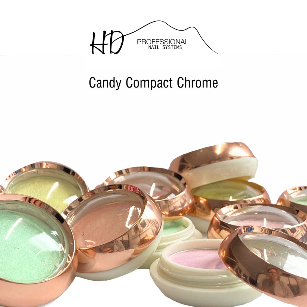 Candy Compact Chrome Powder - Aurora Coral