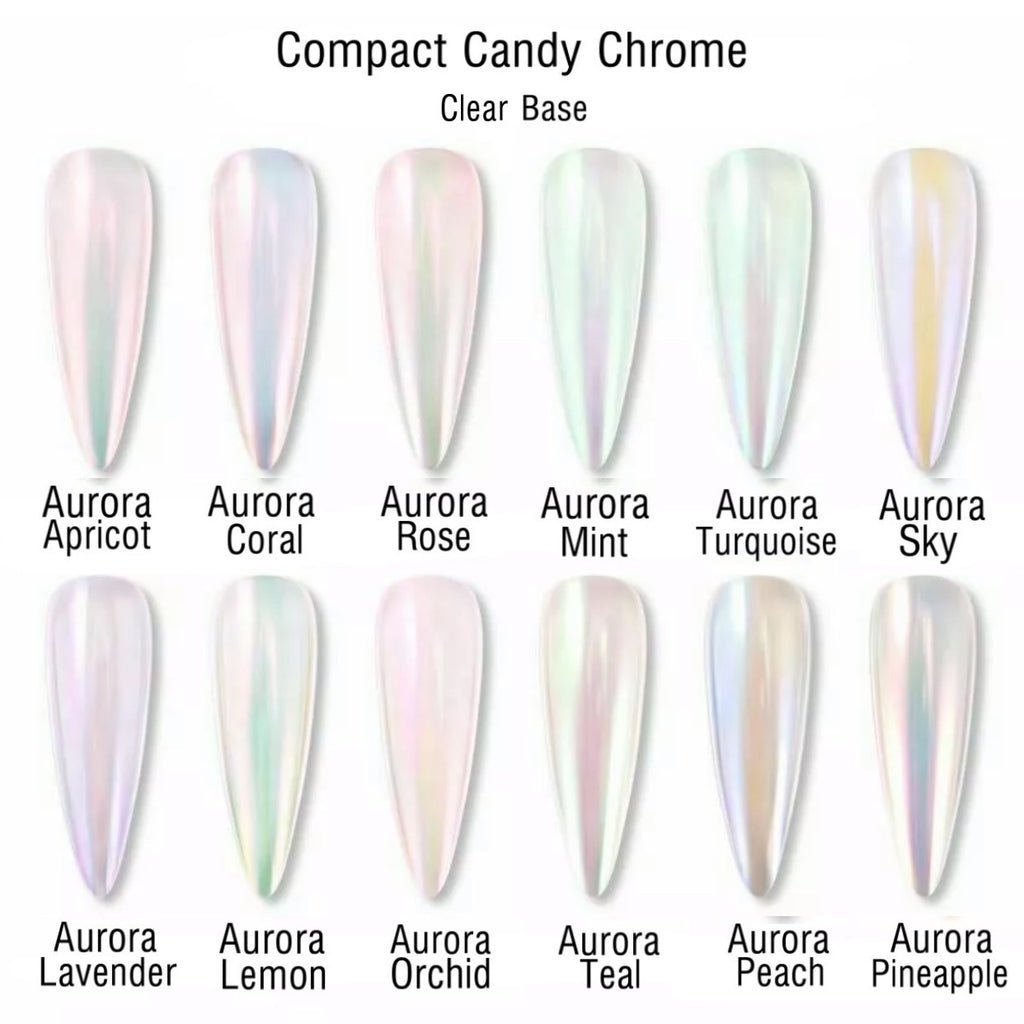 Candy Compact Chrome Powder - Aurora Rose