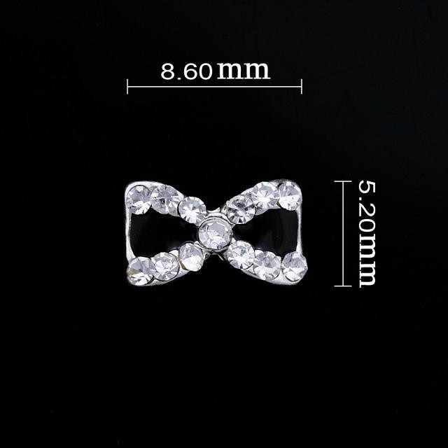 Medium Black/crystal Bow Nail Jewellery