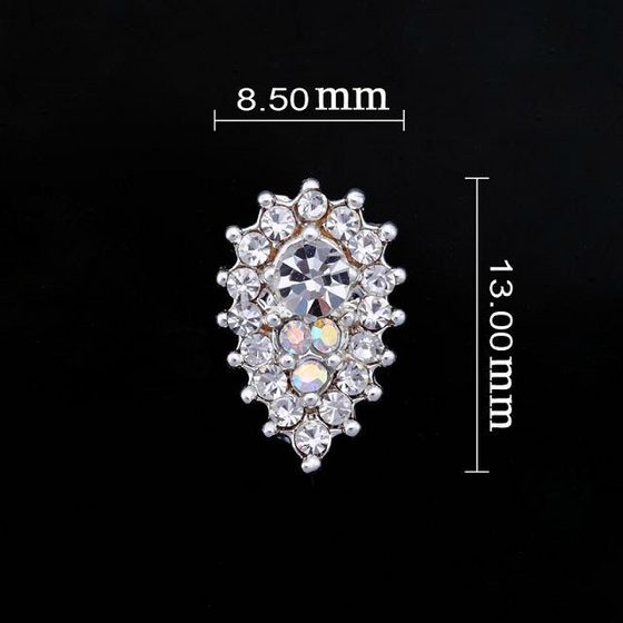 Medium Iridescent/crystal Teardrop Nail Jewellery
