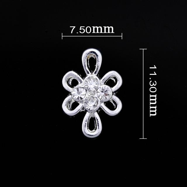 Small Crystal Flower Nail Jewllery