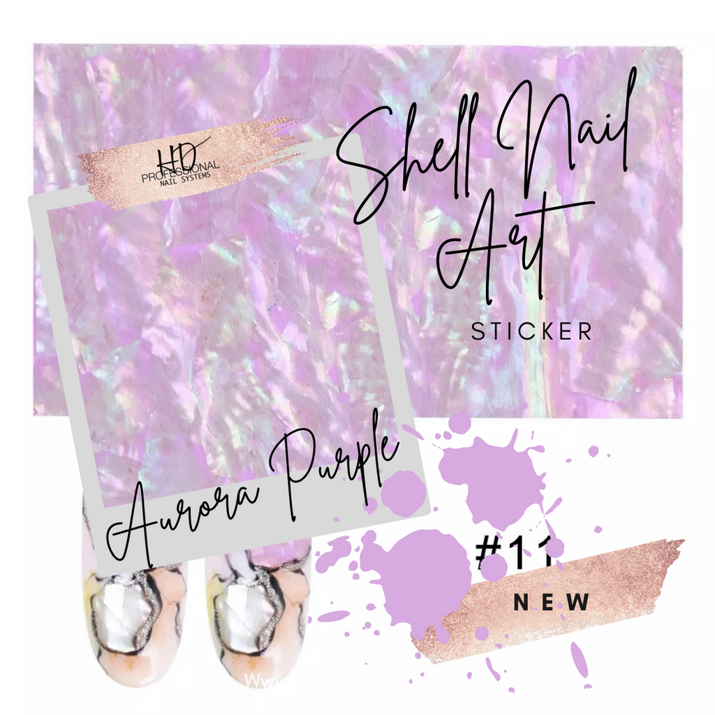 *NEW* Shell Nail Art Sticker - Aurora Purple