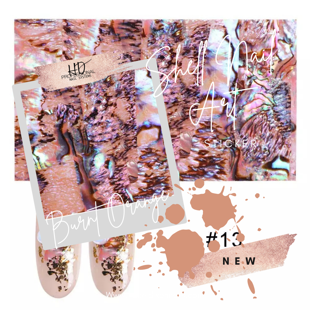 *NEW* Shell Nail Art Sticker - Burnt Orange