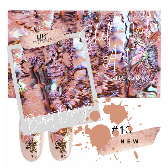 *NEW* Shell Nail Art Sticker - Burnt Orange
