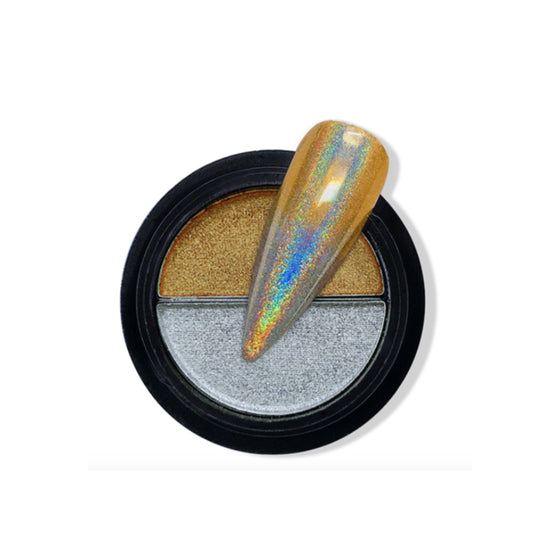 Duo Compact Chrome Powder - Holo Gold & Silver