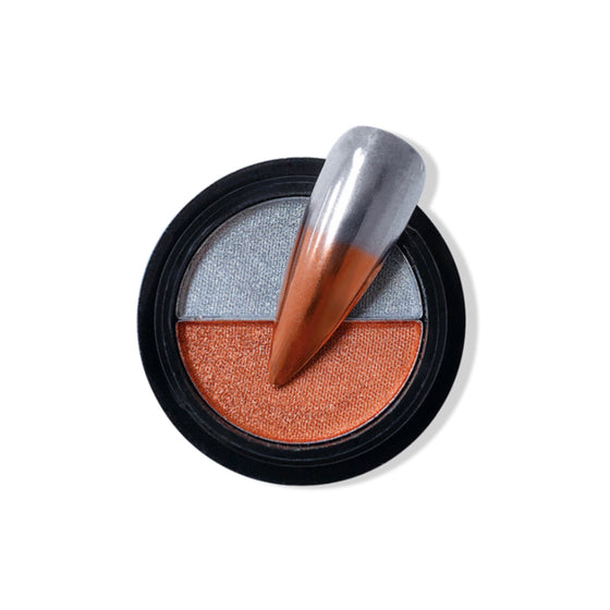 Duo Compact Chrome Powder - Burnt Orange & Silver