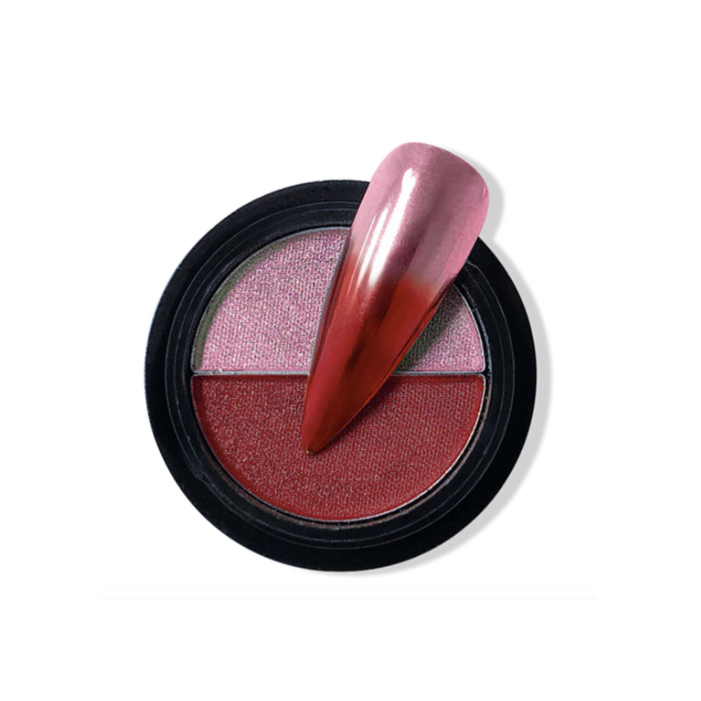 Duo Compact Chrome Powder - Ruby Red & Rose Gold