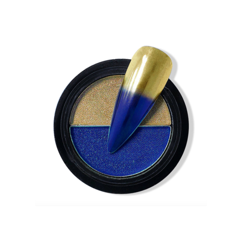 Duo Compact Chrome Powder - Sapphire & Gold