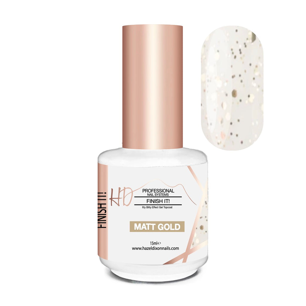 HD Finish It! Itty Bitty Gel Topcoat - MATT - Gold *NEW*