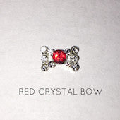 Medium Red/crystal Bow Nail Jewellery