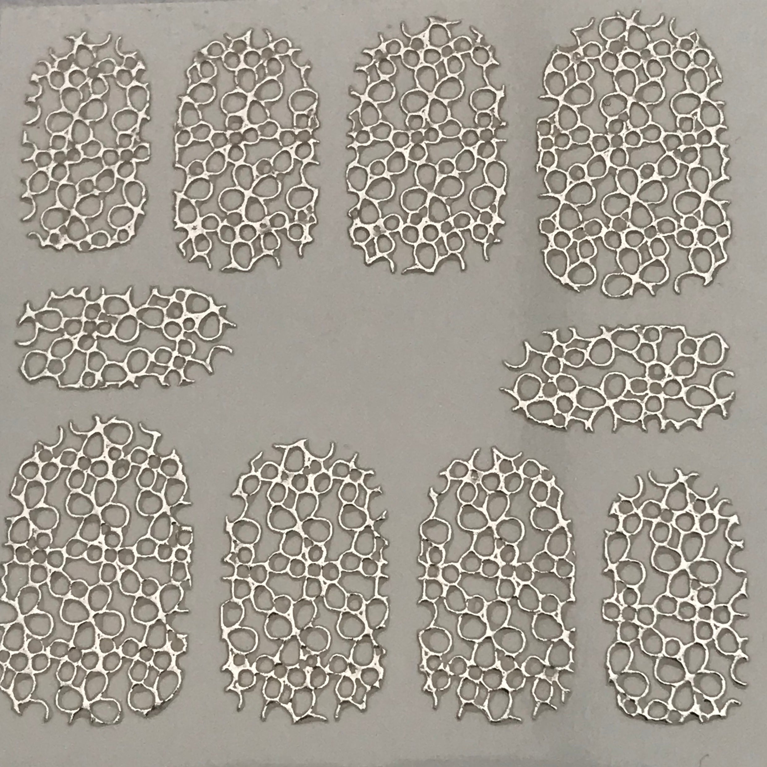 HD Nail Art Metallic Stickers Silver