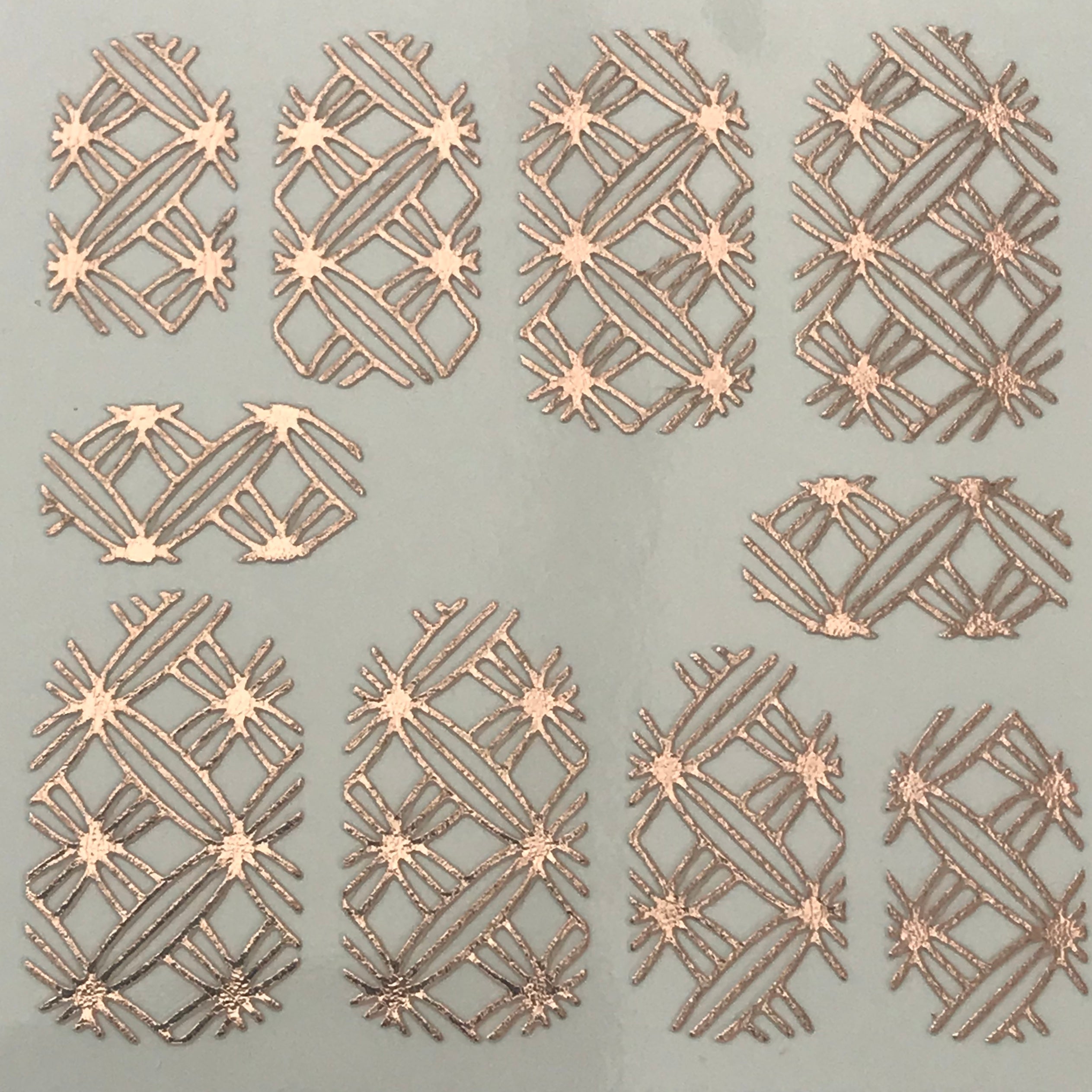 HD Nail Art Metallic Stickers Rose Gold