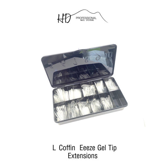 HD Full Cover Eeeze Gel Nail Tips - Long Coffin