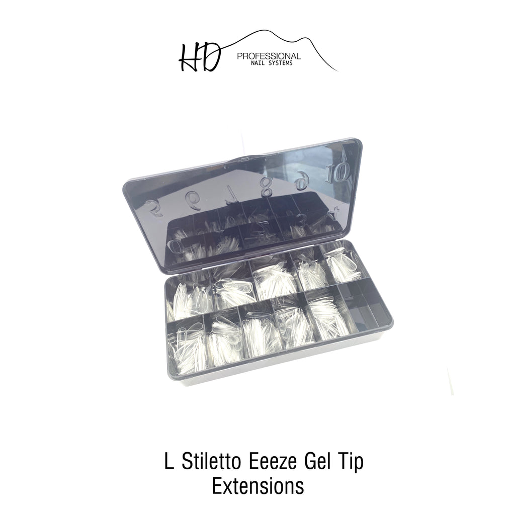 HD Full Cover Eeeze Gel Nail Tips - Long Stiletto