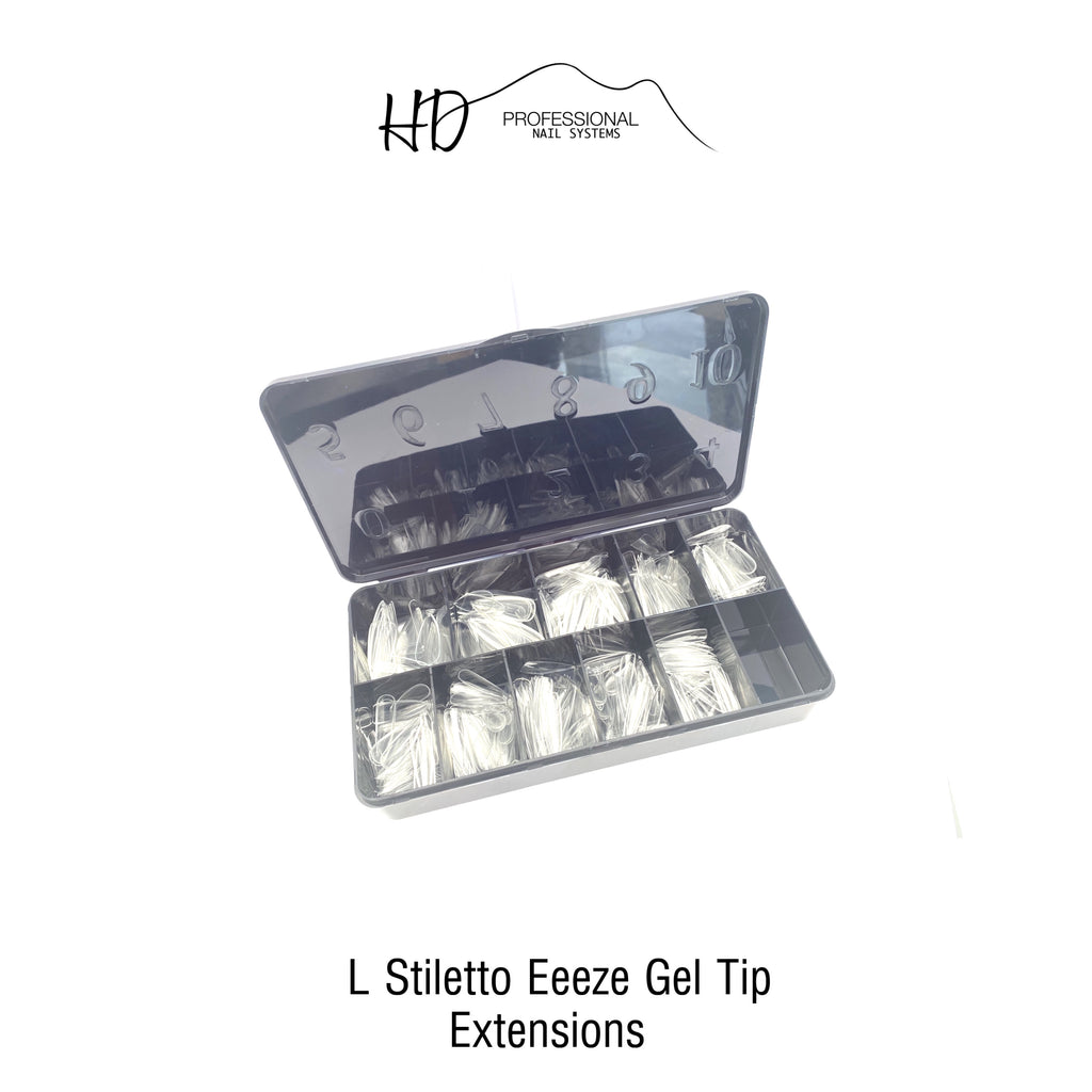 HD Full Cover Eeeze Gel Nail Tips - Long Stiletto