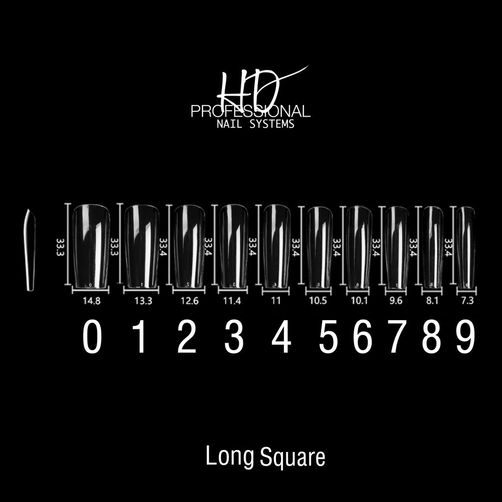 HD Full Cover Eeeze Gel Nail Tips - Long Square