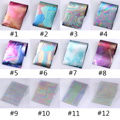 12pc Transfer Foils - Oil Effect
