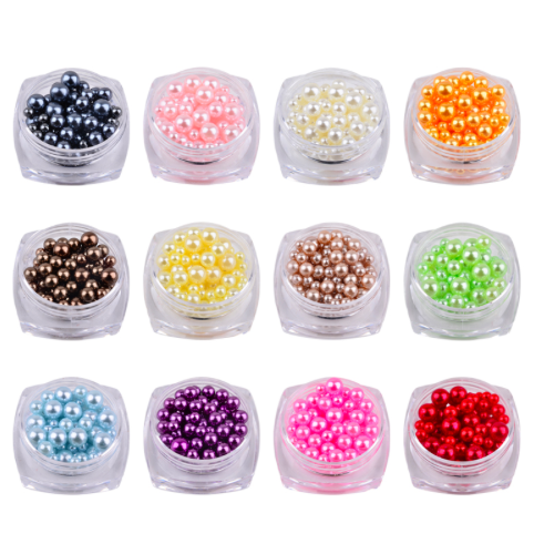 Multi Colour 3D Nail Art Pearls