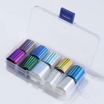 10pc Transfer Foils - Holographic Metallic