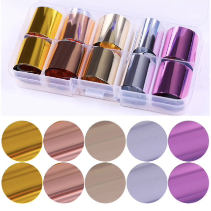 10pc Transfer Foils - Metallic 2