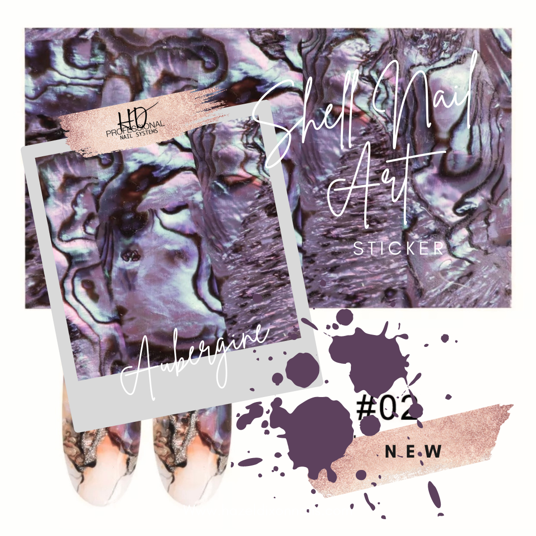 *NEW* Shell Nail Art Sticker - Aubergine