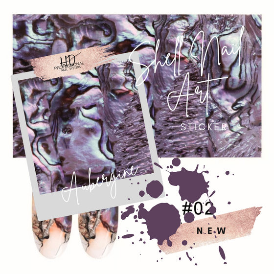 *NEW* Shell Nail Art Sticker - Aubergine