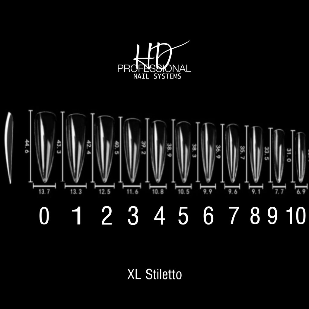 HD Full Cover Eeeze Gel Nail Tips - XL Stiletto