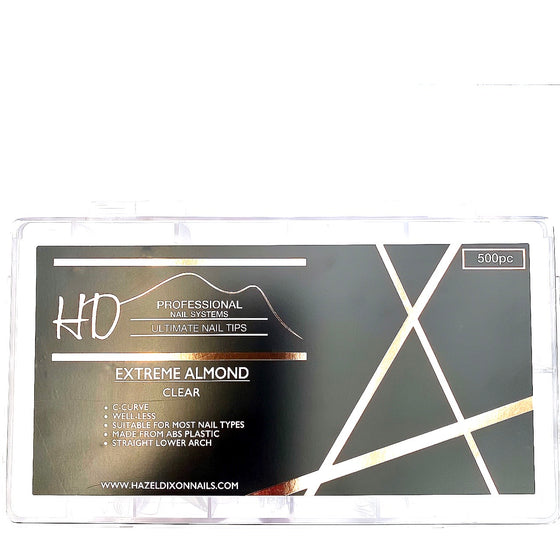 HD Extreme Almond Nail Tips - Clear