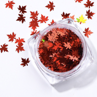 Maple Leaf Nail Art Shapes - Red/Burgundy