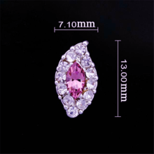 Large Crystal pink wave nail jewellery