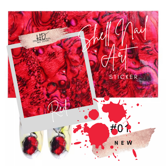 *NEW* Shell Nail Art Sticker - Red