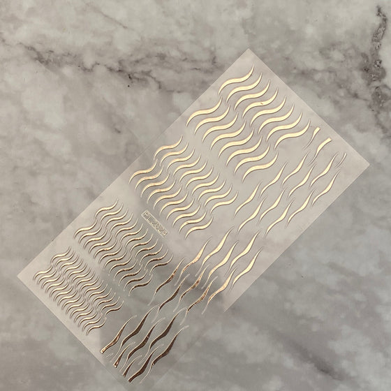Rose Gold Stickers - Short Waves *NEW*