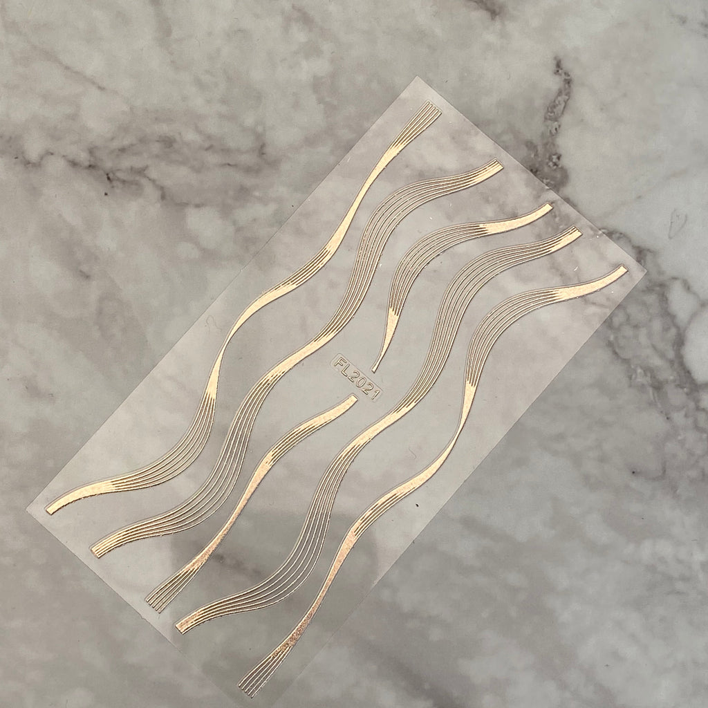 Rose Gold Stickers - Wavy Lines *NEW*