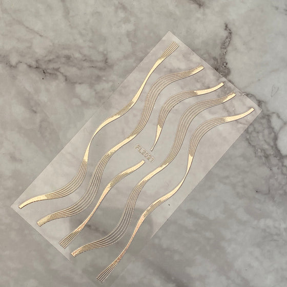 Rose Gold Stickers - Wavy Lines *NEW*